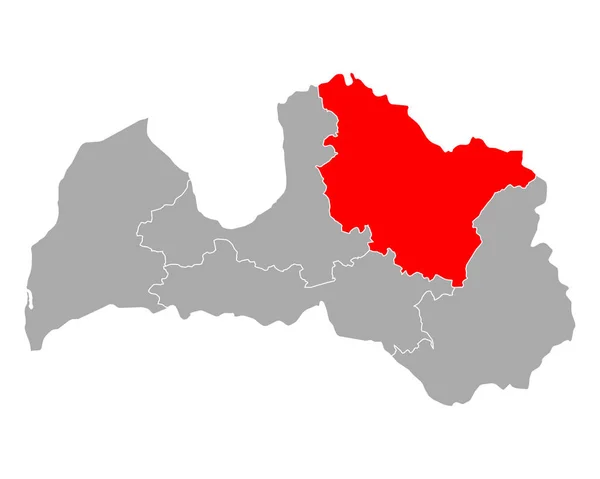 拉脱维亚Vidzeme地图 — 图库矢量图片