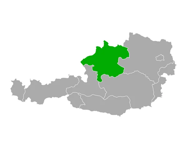 Karte von Oberösterreich in Österreich — Stockvektor