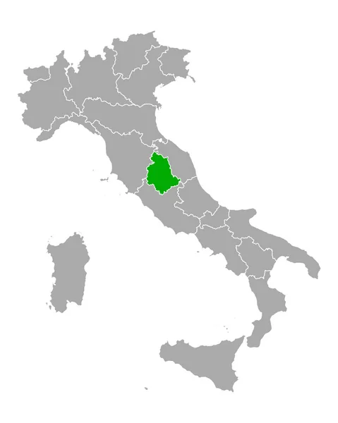 Mapa de Umbria em Italia — Vetor de Stock