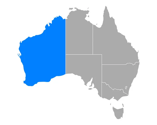 Mapa západní Austrálie v Austrálii — Stockový vektor