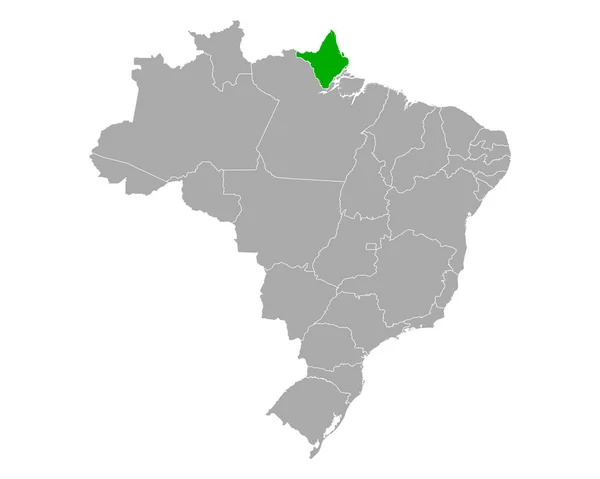 La carte de Amapa au Brésil — Image vectorielle