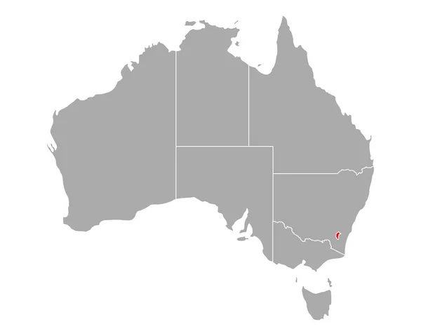 Mapa do Território da Capital Australiana na Austrália — Vetor de Stock