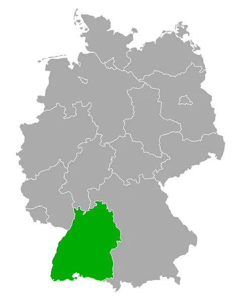 ドイツのバーデン=ヴュルテンベルク州地図 — ストックベクタ