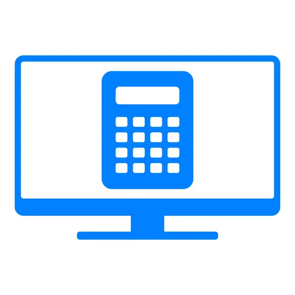 Calculatur and screen — Stock Vector