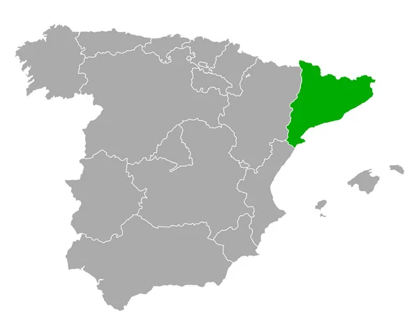 Карта Каталонии в Испании — стоковый вектор