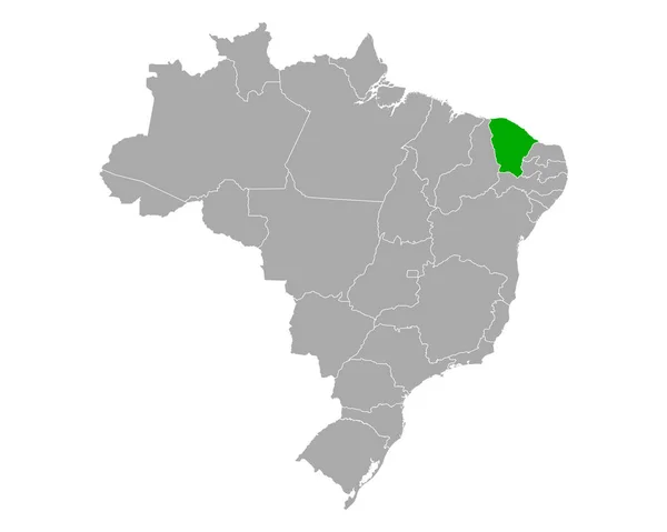 Mapa de Ceara en Brasil — Archivo Imágenes Vectoriales