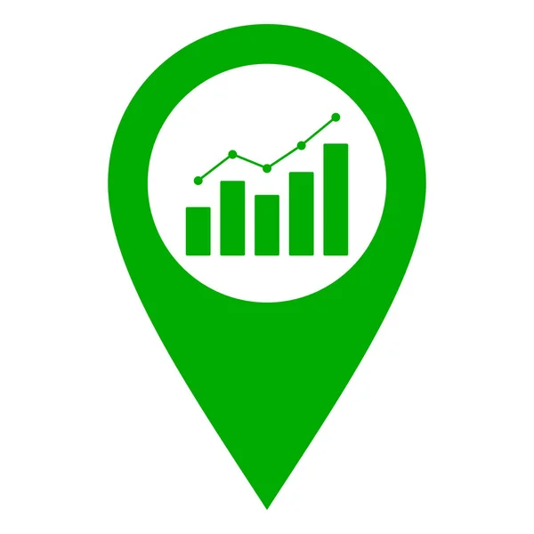 Chart and location pin — Stock vektor