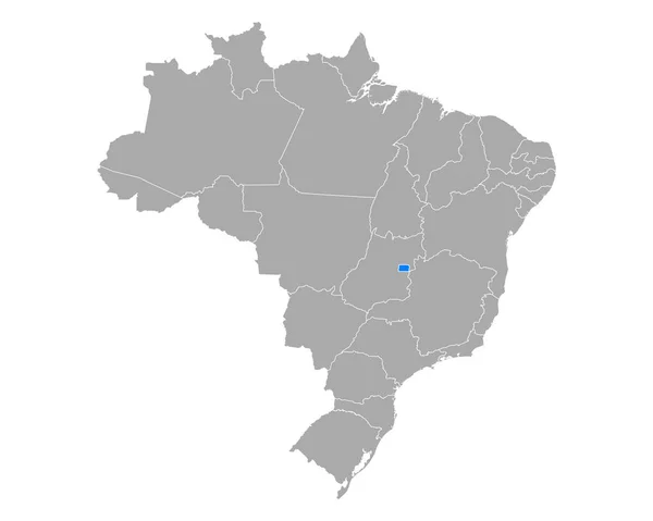 Mapa de Distrito Federal do Brasil en Brasil — Vector de stock