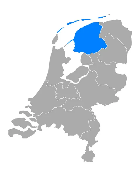 Kort over Friesland i Holland – Stock-vektor