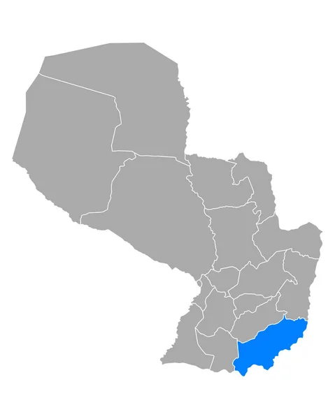 Mapa de Itapua en Paraguay — Vector de stock