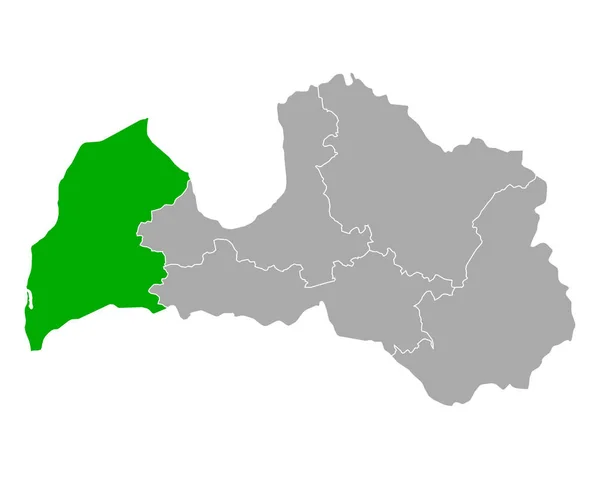 Χάρτης του Kurzeme στη Λετονία — Διανυσματικό Αρχείο