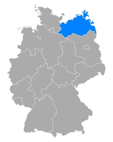 ドイツのメクレンブルク=フォアポンメルン州地図 — ストックベクタ