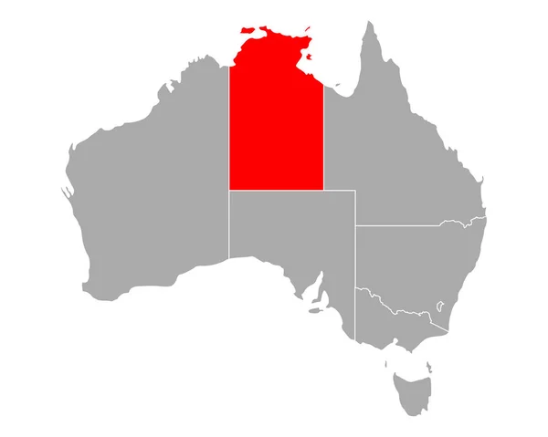 Kaart van Northern Territory in Australië — Stockvector