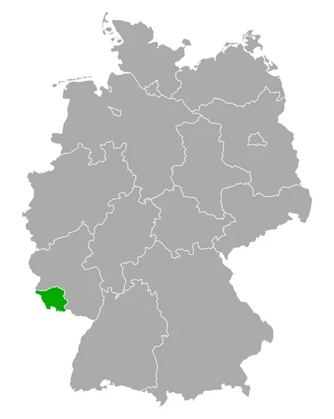 Карта Саарланду в Німеччині — стоковий вектор