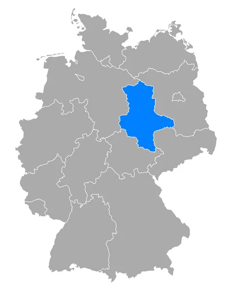 Mapa de Sajonia-Anhalt en Alemania — Archivo Imágenes Vectoriales