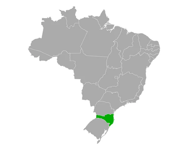 Map of Santa Catarina in Brazil — Stock Vector