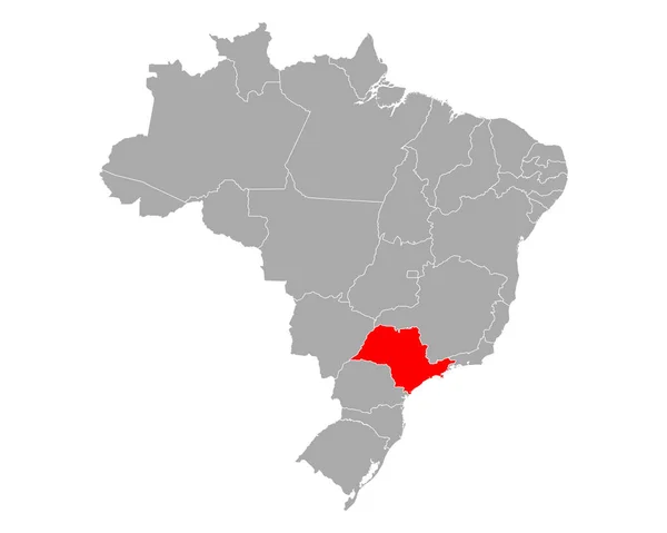 Karte von Sao Paulo in Brasilien — Stockvektor