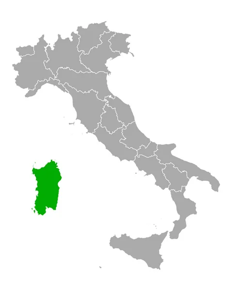 Map of Sardinia in Italy — Stock Vector