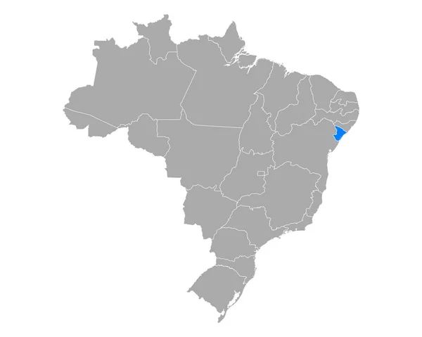 Mappa di Sergipe in Brasile — Vettoriale Stock