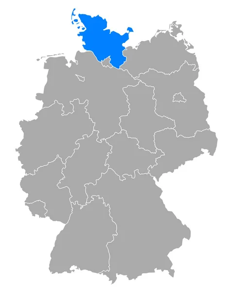 ドイツのシュレースヴィヒ=ホルシュタイン州地図 — ストックベクタ