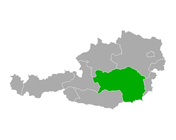 Karta över Steiermark i Österrike — Stock vektor
