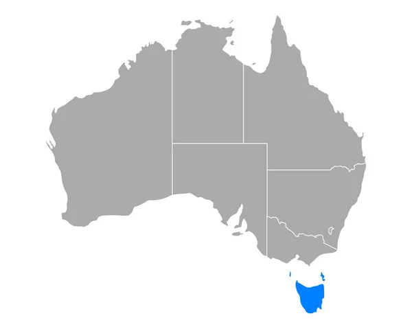 Mapa de Tasmânia em Austrália —  Vetores de Stock