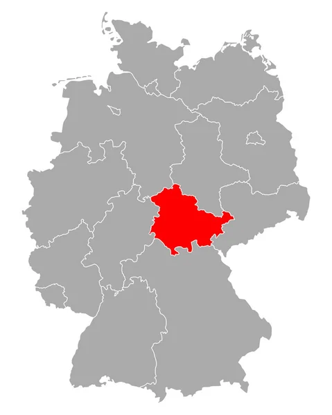 Karte von Thüringen in Deutschland — Stockvektor