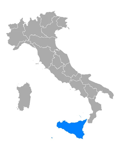 Χάρτης της Σικελίας στην Ιταλία — Διανυσματικό Αρχείο