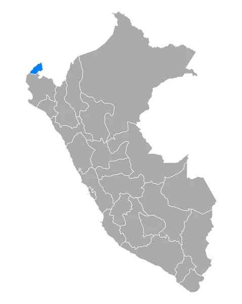 Peru 'daki Tumbes Haritası — Stok Vektör