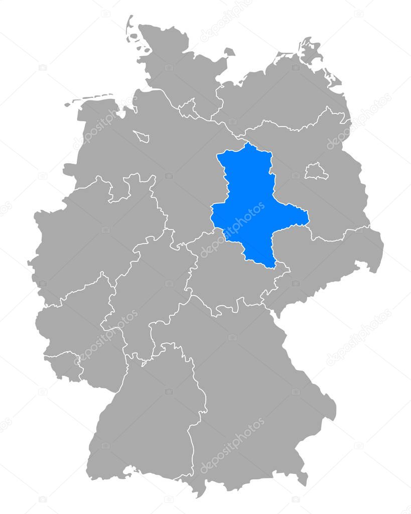 Mapa de SajoniaAnhalt en Alemania 2023
