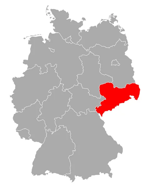 Карта Саксонії в Німеччині — стоковий вектор