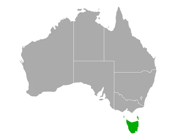 Kaart van Tasmanië in Australië — Stockvector
