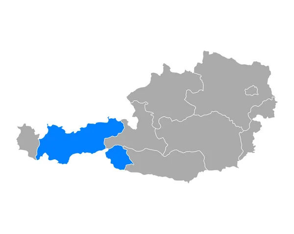 Mapa Tyrolu w Austrii — Wektor stockowy