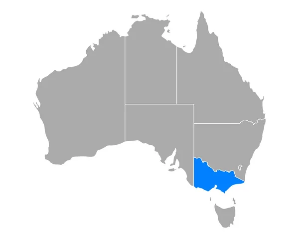 Mapa Victorie v Austrálii — Stockový vektor