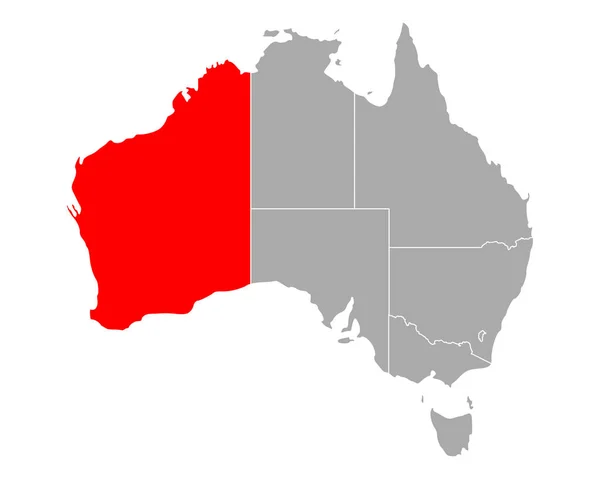 Karte von Westaustralien in Australien — Stockvektor