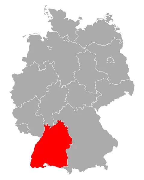 Mapa Badenii-Wirtembergii w Niemczech — Wektor stockowy