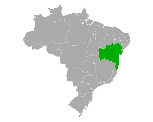 Mapa de Bahia en Brasil — Archivo Imágenes Vectoriales