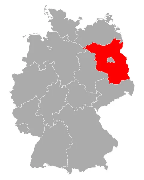 Karte von brandenburg in deutschland — Stockvektor