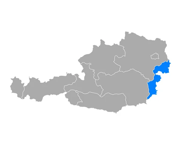 Mapa de Burgenland em Áustria — Vetor de Stock
