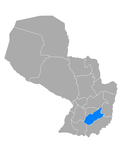 Kaart van Caazapa in Paraguay — Stockvector