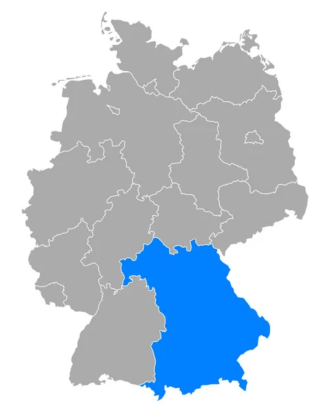 Karte von Bayern in Deutschland — Stockvektor