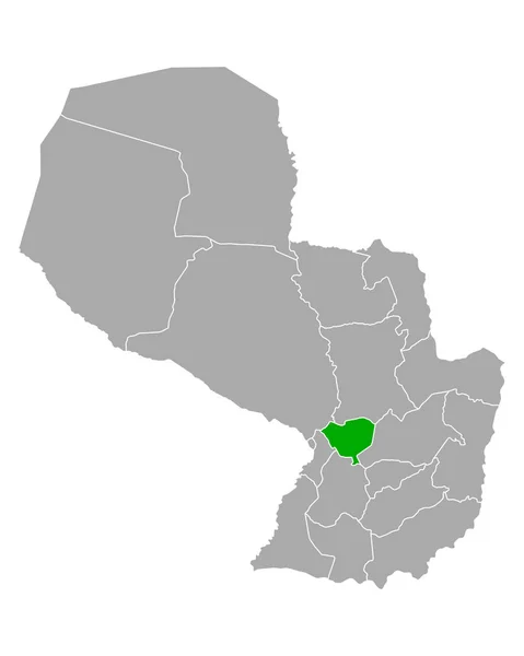 Mapa de Cordillera en Paraguay — Vector de stock