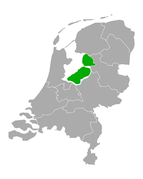 Karta över Flevoland i Nederländerna — Stock vektor