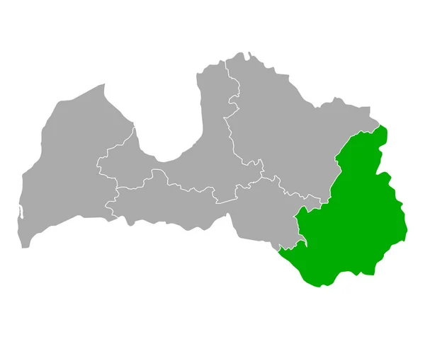 Letonya 'daki Latgale Haritası — Stok Vektör