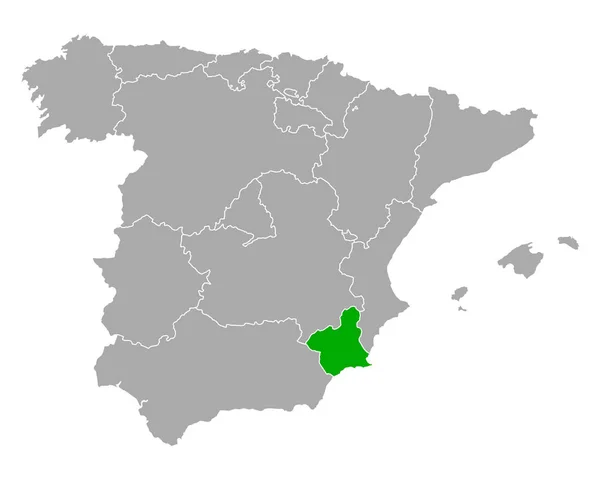 Map of Murcia in Spain — 스톡 벡터