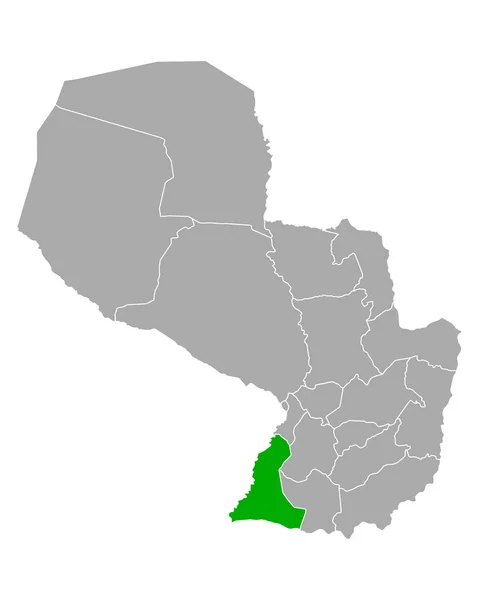 Neembucu térképe Paraguayban — Stock Vector