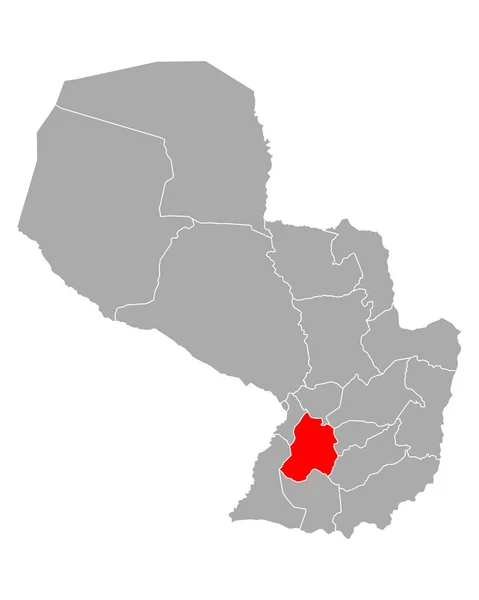 Mapa de Paraguari en Paraguay — Vector de stock