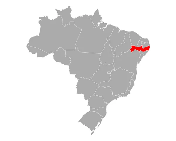 Mapa de Pernambuco en Brasil — Vector de stock