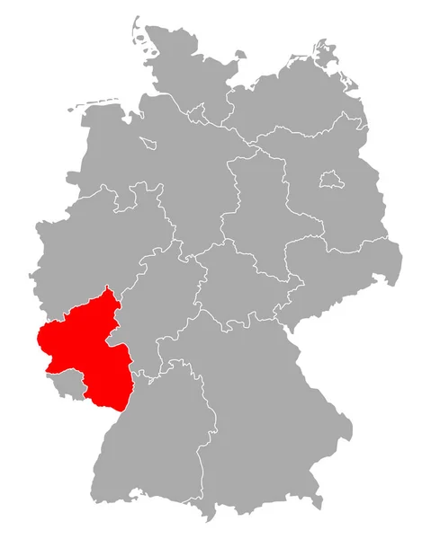 Mapa de Renânia-Palatinado na Alemanha — Vetor de Stock