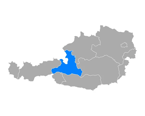 Kaart van Salzburg in Oostenrijk — Stockvector